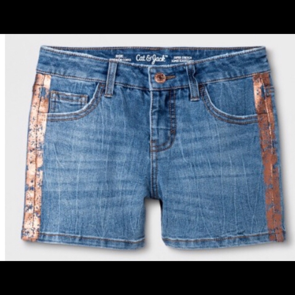 Medium wash midi shorts - Girls